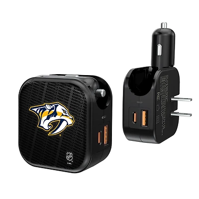 Nashville Predators Team Logo Dual Port USB Car & Home Charger