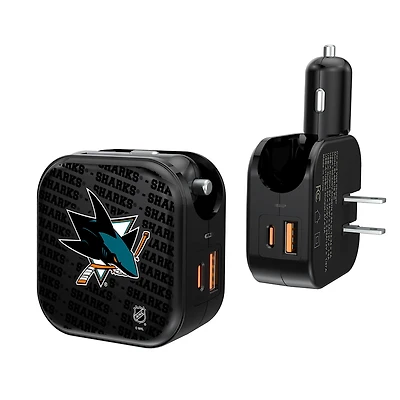 San Jose Sharks Team Logo Dual Port USB Car & Home Charger
