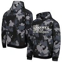 Men's The Wild Collective Black Seattle Seahawks Camo Pullover Hoodie