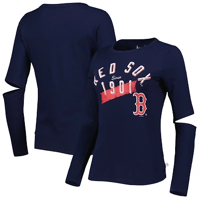 Women's Touch Navy Boston Red Sox Formation Long Sleeve T-Shirt