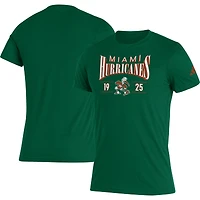 Men's adidas Green Miami Hurricanes Along The Shadow Tri-Blend T-Shirt