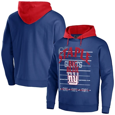 Men's NFL x Staple Blue New York Giants Throwback Vintage Wash Pullover Hoodie