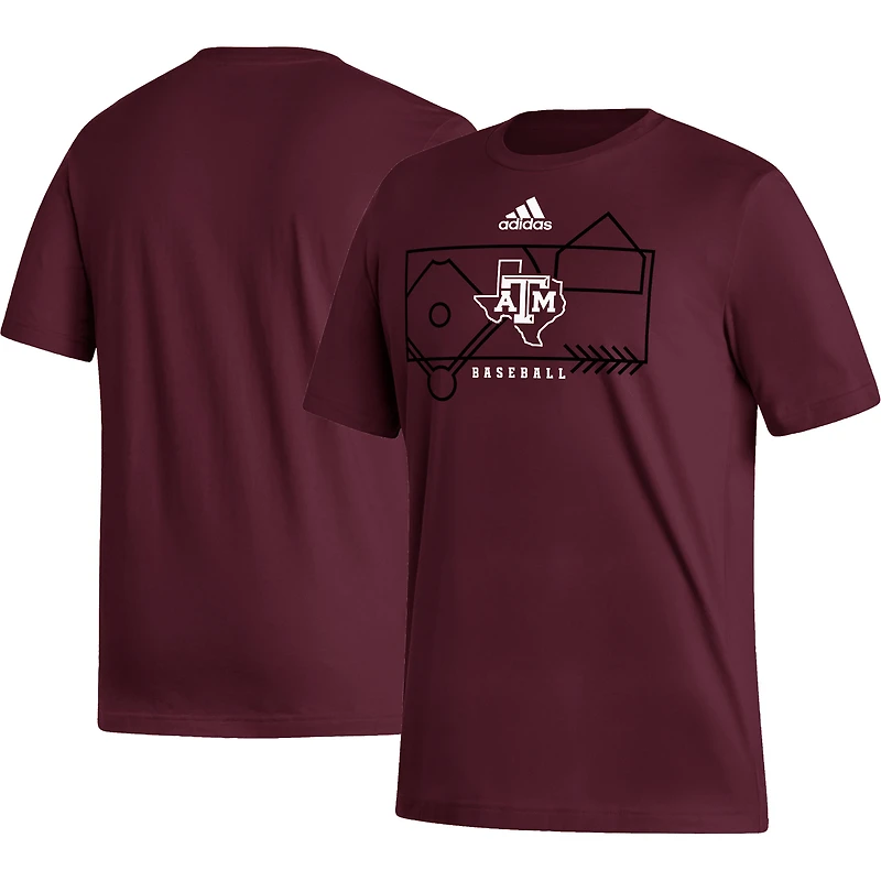 Men's adidas Maroon Texas A&M Aggies Locker Lines Baseball Fresh T-Shirt