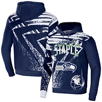 Men's NFL x Staple Navy Seattle Seahawks All Over Print Pullover Hoodie