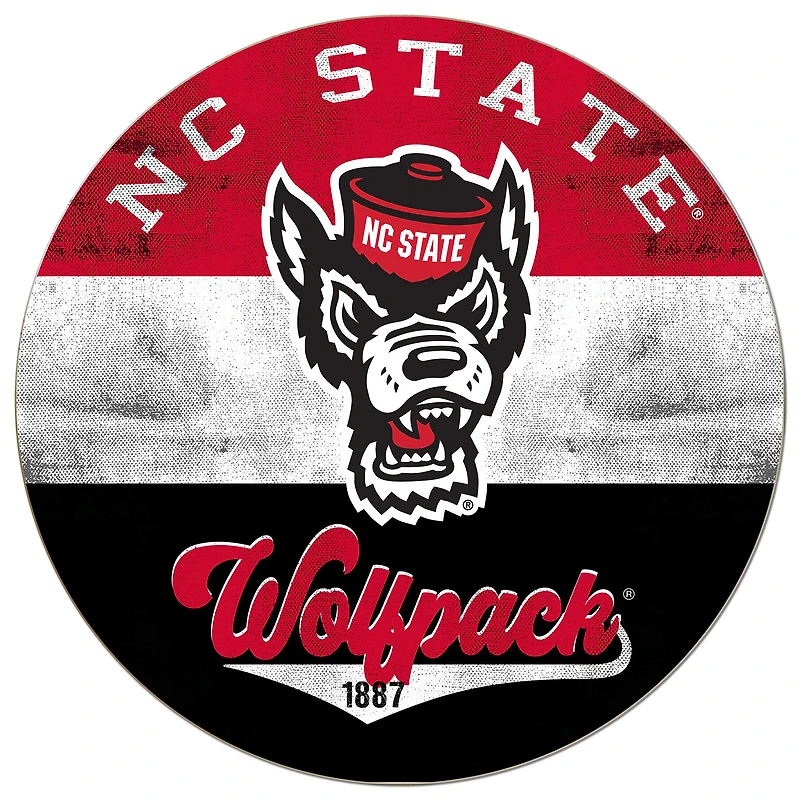 NC State Wolfpack 20'' x 20'' Retro Logo Circle Sign