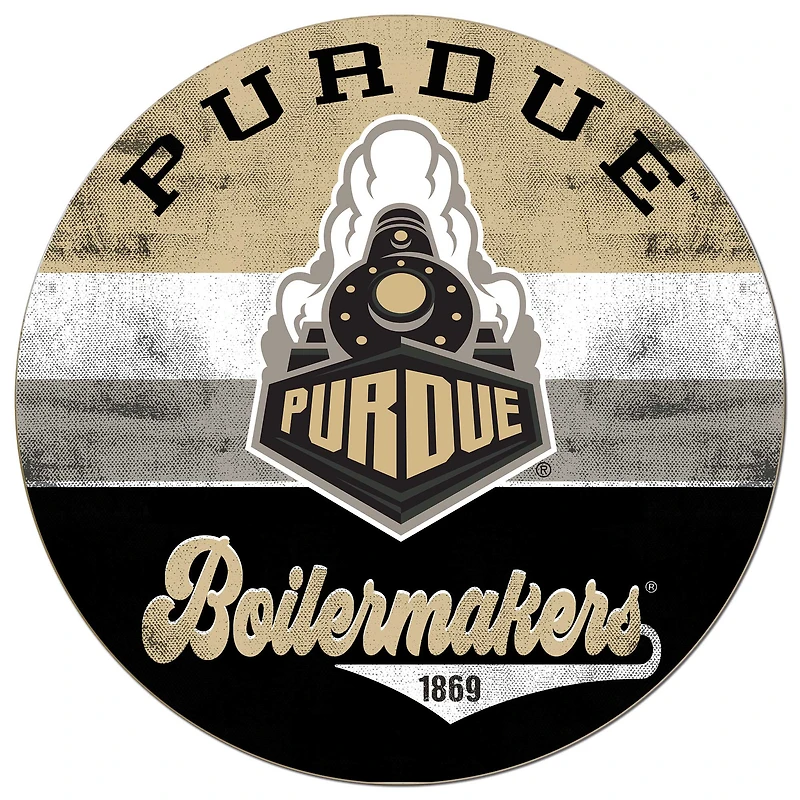 Purdue Boilermakers 20'' x 20'' Retro Logo Circle Sign