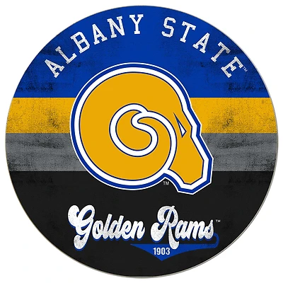 Albany State Golden Rams 20'' x 20'' Retro Logo Circle Sign