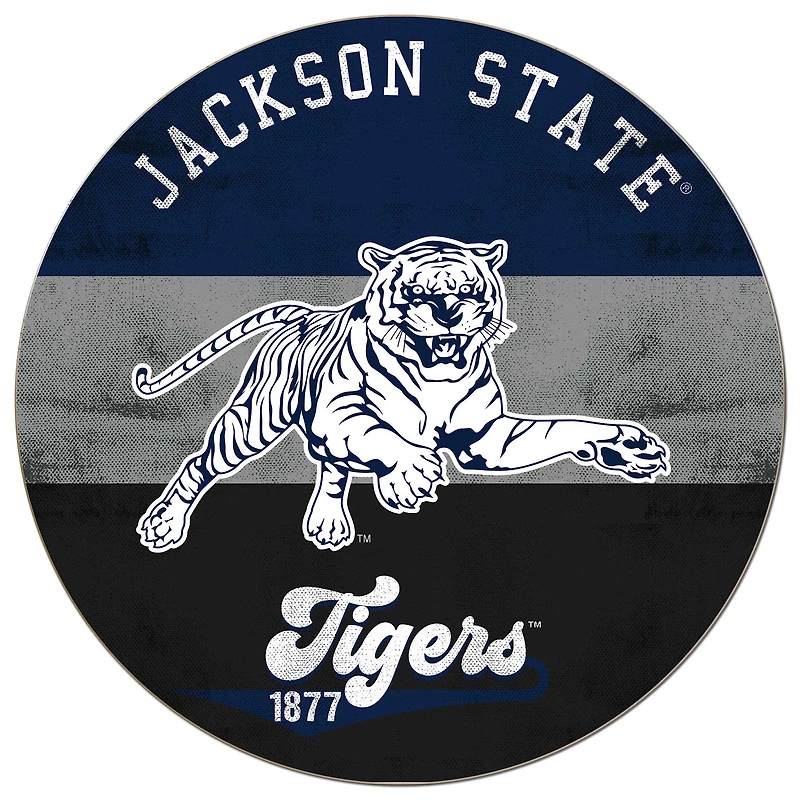 Jackson State Tigers 20'' x 20'' Retro Logo Circle Sign