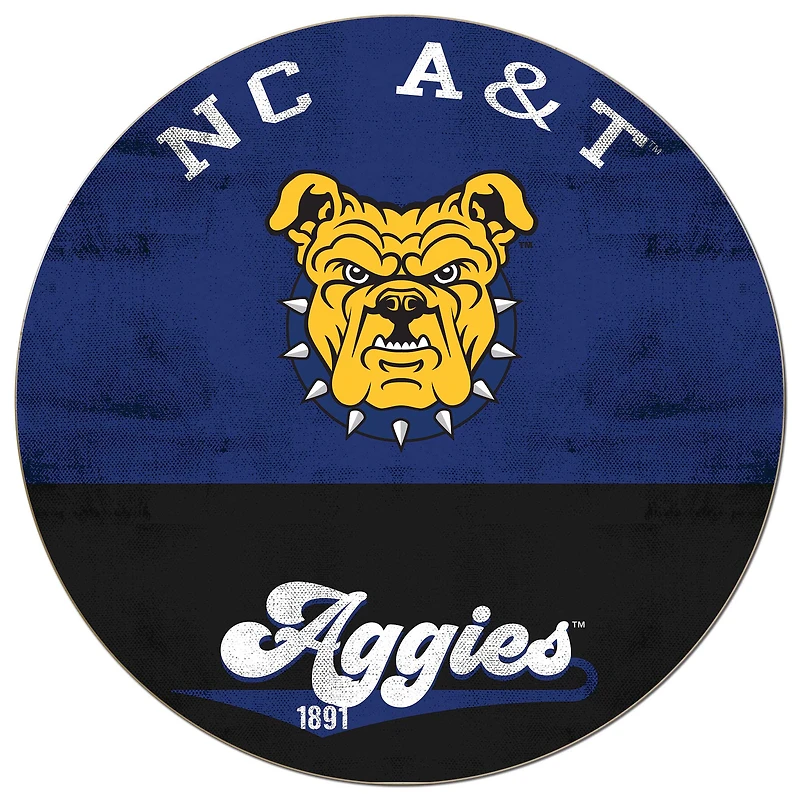 North Carolina A&T Aggies 20'' x 20'' Retro Logo Circle Sign