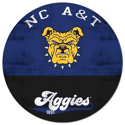 North Carolina A&T Aggies 20'' x 20'' Retro Logo Circle Sign