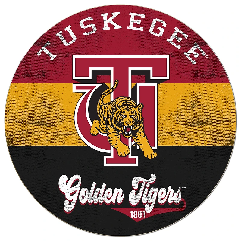 Tuskegee Golden Tigers 20'' x 20'' Retro Logo Circle Sign