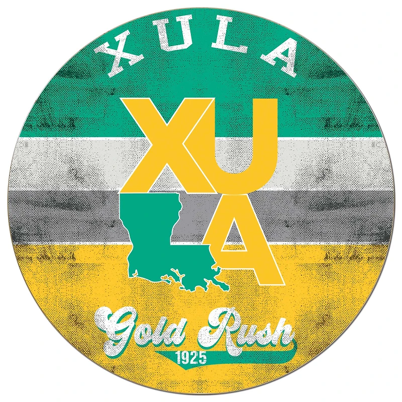 XULA Gold 20'' x 20'' Retro Logo Circle Sign