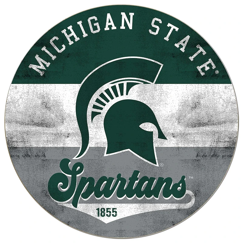Michigan State Spartans 20'' x 20'' Retro Logo Circle Sign