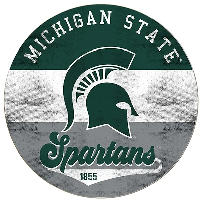 Michigan State Spartans 20'' x 20'' Retro Logo Circle Sign