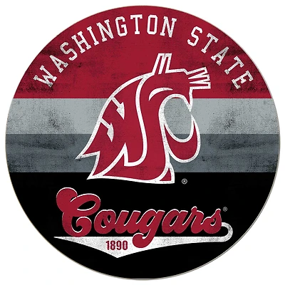 Washington State Cougars 20'' x 20'' Retro Logo Circle Sign
