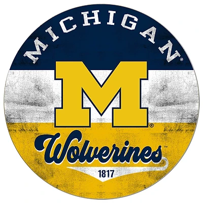 Michigan Wolverines 20'' x 20'' Retro Logo Circle Sign