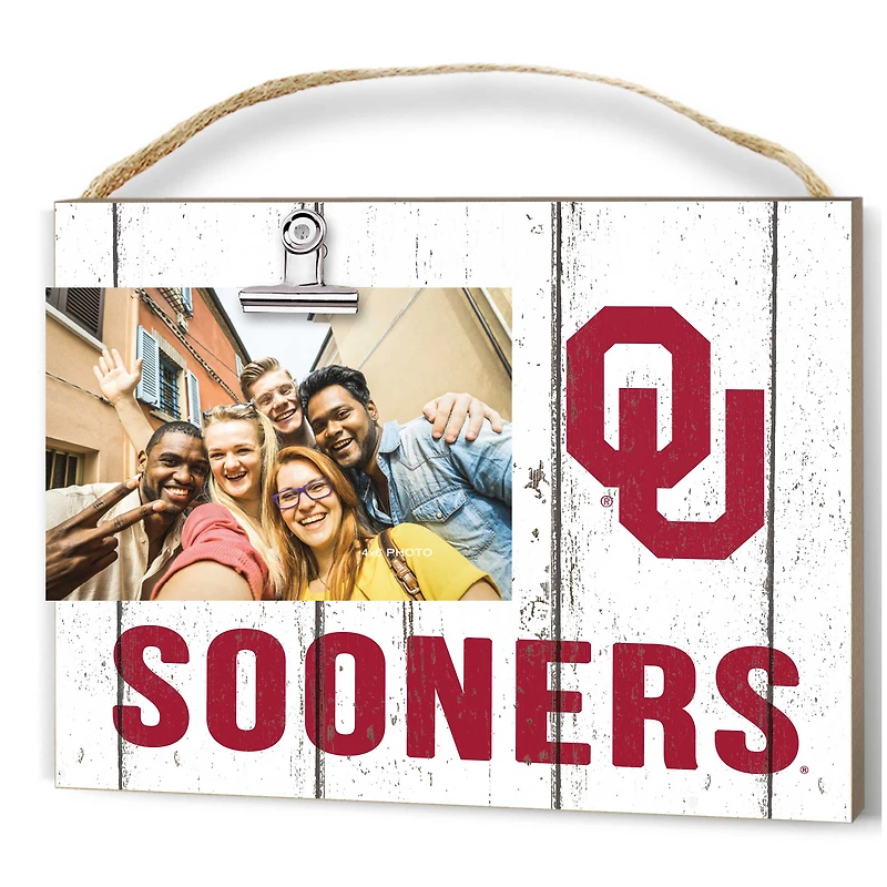 Oklahoma Sooners 8'' x 10'' Weathered Clip It Frame