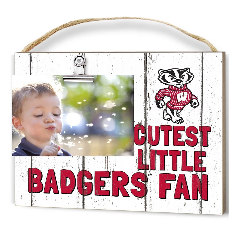 Wisconsin Badgers 8'' x 10'' Cutest Little Weathered Logo Clip Photo Frame