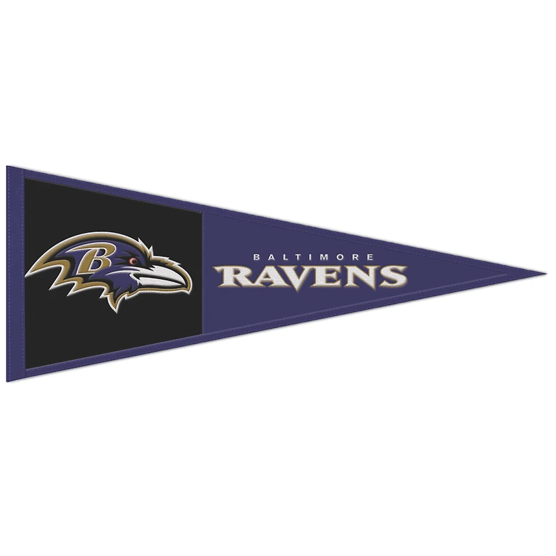 WinCraft Baltimore Ravens 13" x 32" Wool Primary Logo Pennant
