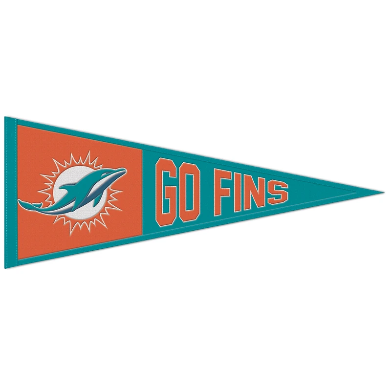 WinCraft Miami Dolphins 13" x 32" Slogan Pennant