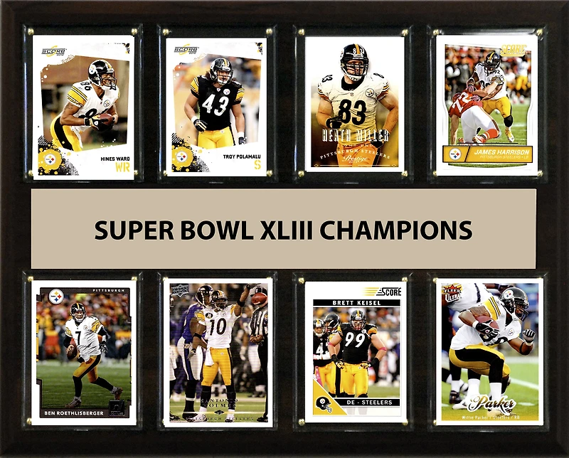Pittsburgh Steelers Super Bowl XLIII Champions 12'' x 15'' Team Plaque
