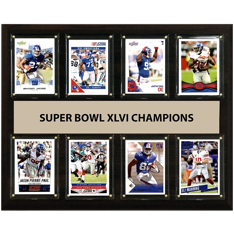 New York Giants Super Bowl XLVI Champions 12'' x 15'' Plaque