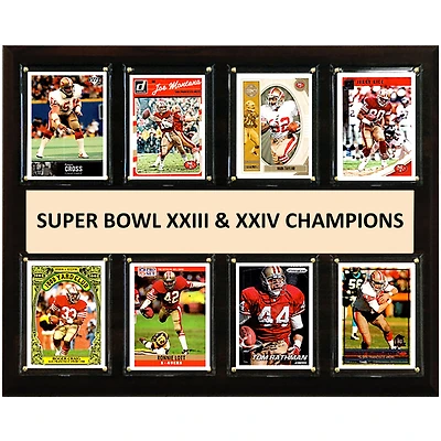 San Francisco 49ers Super Bowl XXII & XXIII Champions 12'' x 15'' Plaque