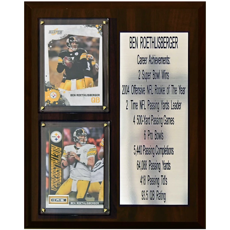 Ben Roethlisberger Pittsburgh Steelers 8'' x 10'' Player Plaque
