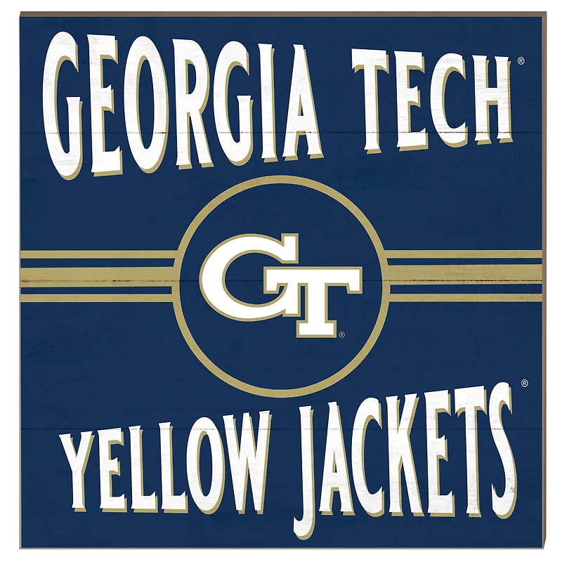 Georgia Tech Yellow Jackets 10'' x 10'' Retro Team Sign