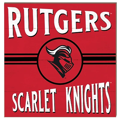 Rutgers Scarlet Knights 10'' x 10'' Retro Team Sign