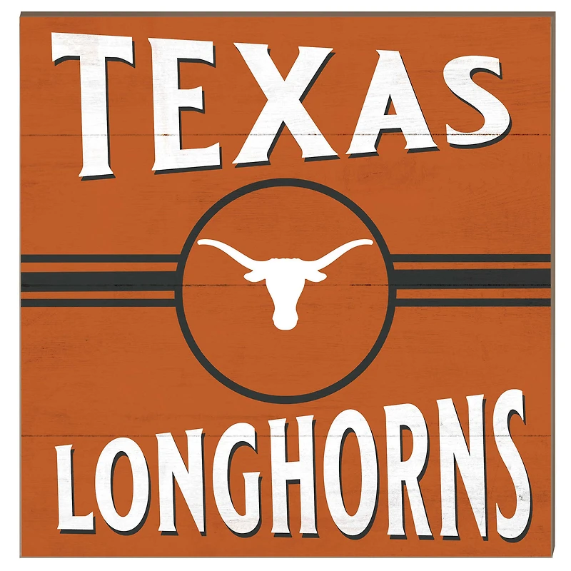 Texas Longhorns 10'' x 10'' Retro Team Sign