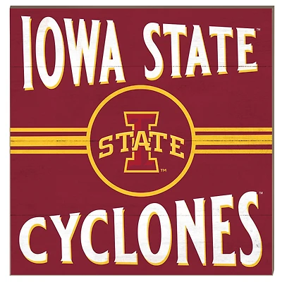 Iowa State Cyclones 10'' x 10'' Retro Team Sign