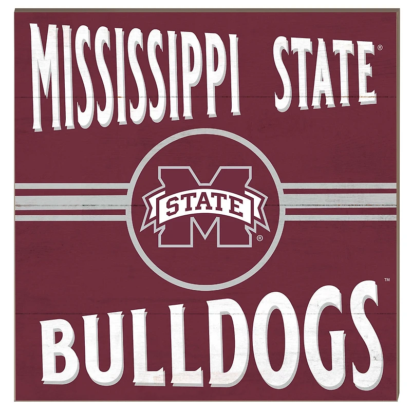 Mississippi State Bulldogs 10'' x 10'' Retro Team Sign