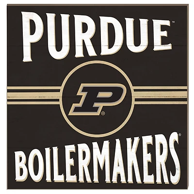 Purdue Boilermakers 10'' x 10'' Retro Team Sign