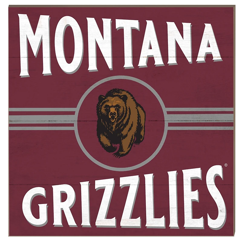 Montana Grizzlies 10'' x 10'' Retro Team Sign
