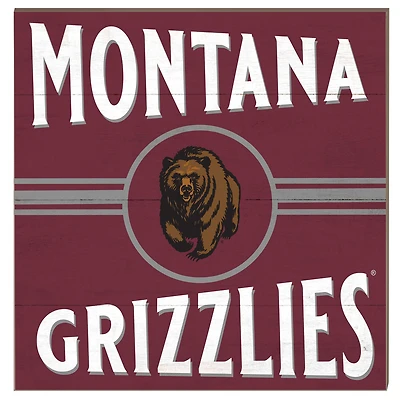 Montana Grizzlies 10'' x 10'' Retro Team Sign