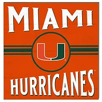 Miami Hurricanes 10'' x 10'' Retro Team Sign