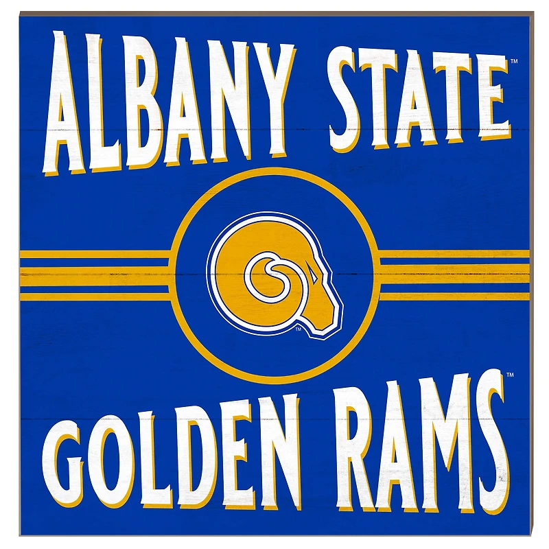 Albany State Golden Rams 10'' x 10'' Retro Team Sign