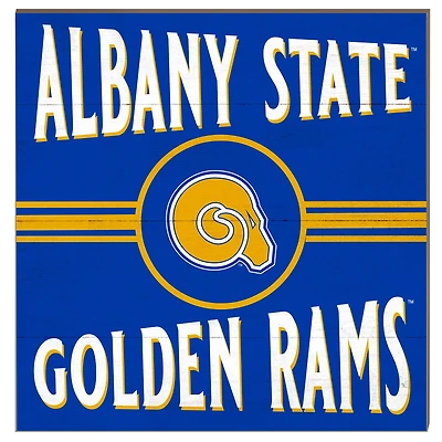 Albany State Golden Rams 10'' x 10'' Retro Team Sign