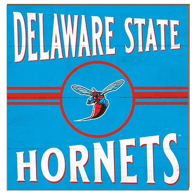 Delaware State Hornets 10'' x 10'' Retro Team Sign