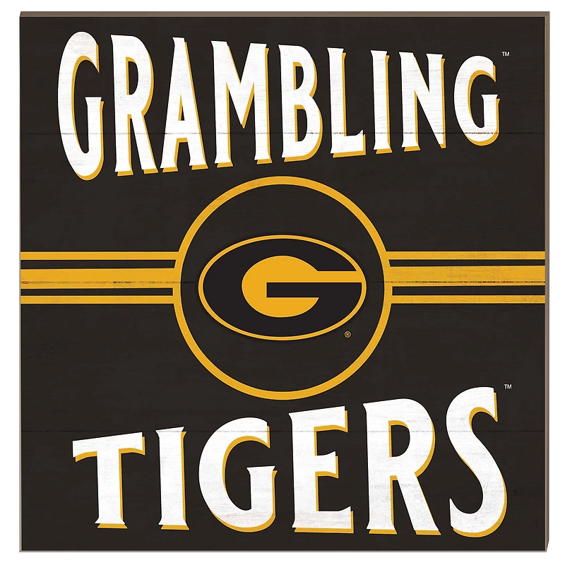 Grambling Tigers 10'' x 10'' Retro Team Sign
