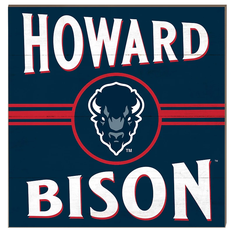 Howard Bison 10'' x 10'' Retro Team Sign