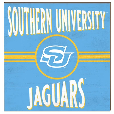 Southern University Jaguars 10'' x 10'' Retro Team Sign