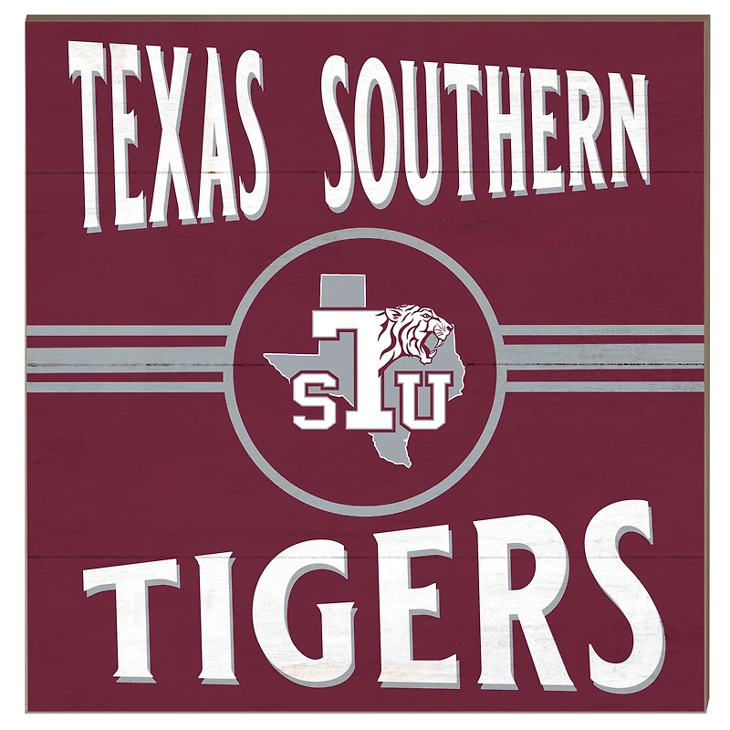 Texas Southern Tigers 10'' x 10'' Retro Team Sign