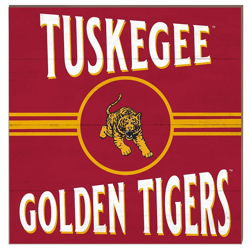 Tuskegee Golden Tigers 10'' x 10'' Retro Team Sign