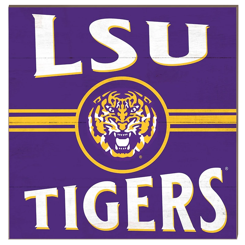 LSU Tigers 10'' x 10'' Retro Team Sign