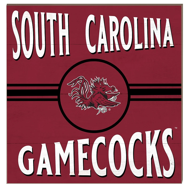 South Carolina Gamecocks 10'' x 10'' Retro Team Sign