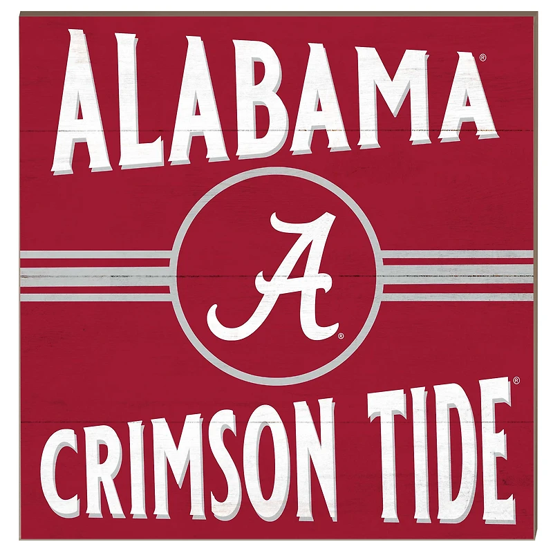Alabama Crimson Tide 10'' x 10'' Retro Team Sign