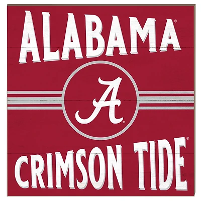 Alabama Crimson Tide 10'' x 10'' Retro Team Sign