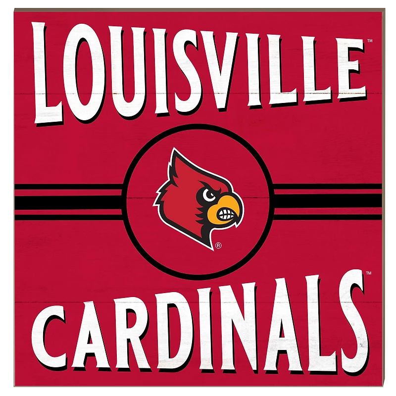 Louisville Cardinals 10'' x 10'' Retro Team Sign
